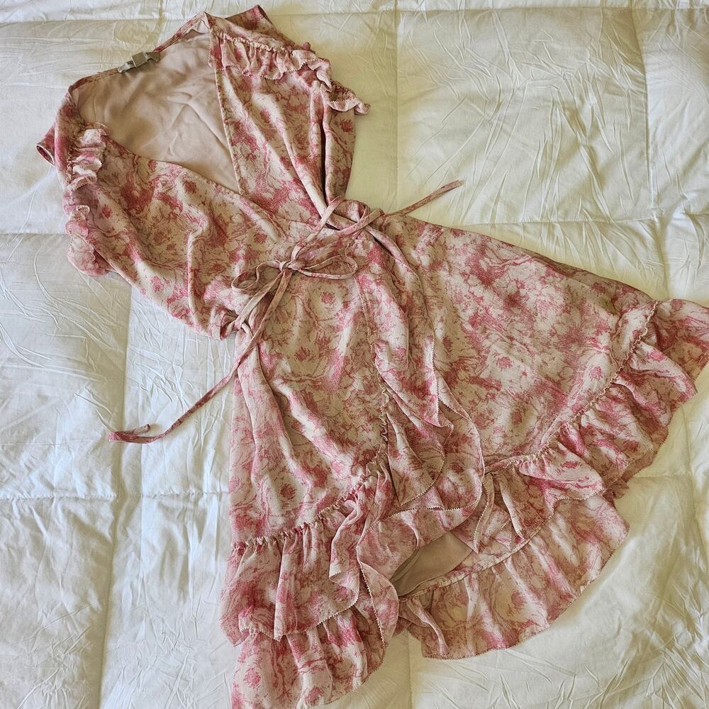 AllSAINTS Priya Rosa Mini Wrap Dress size Small
